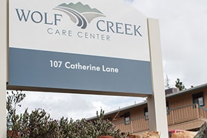 The front "Wolf Creek" sign at the Wolf Creek facility